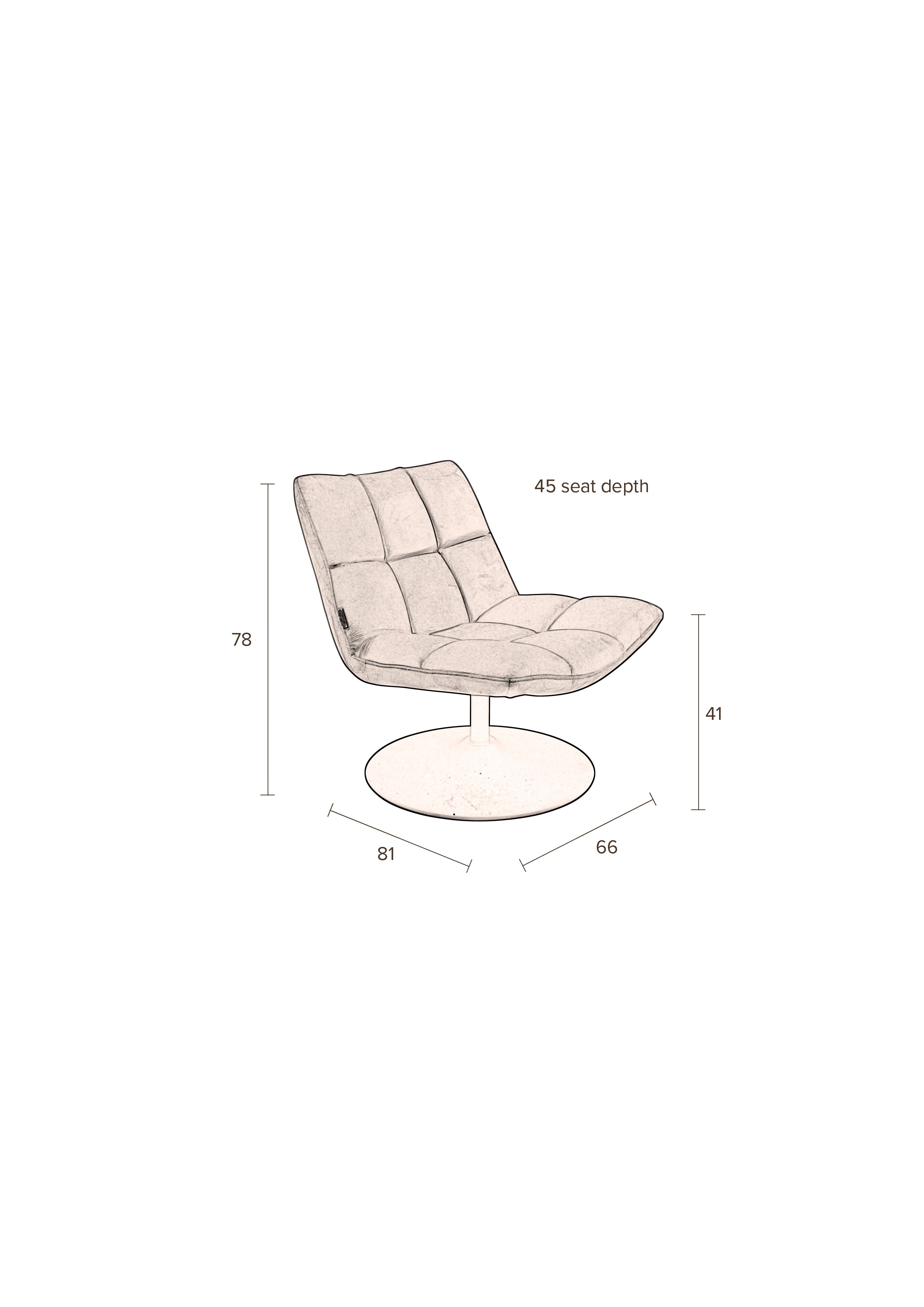 Fauteuil Bar Light Grey by Dutchbone
