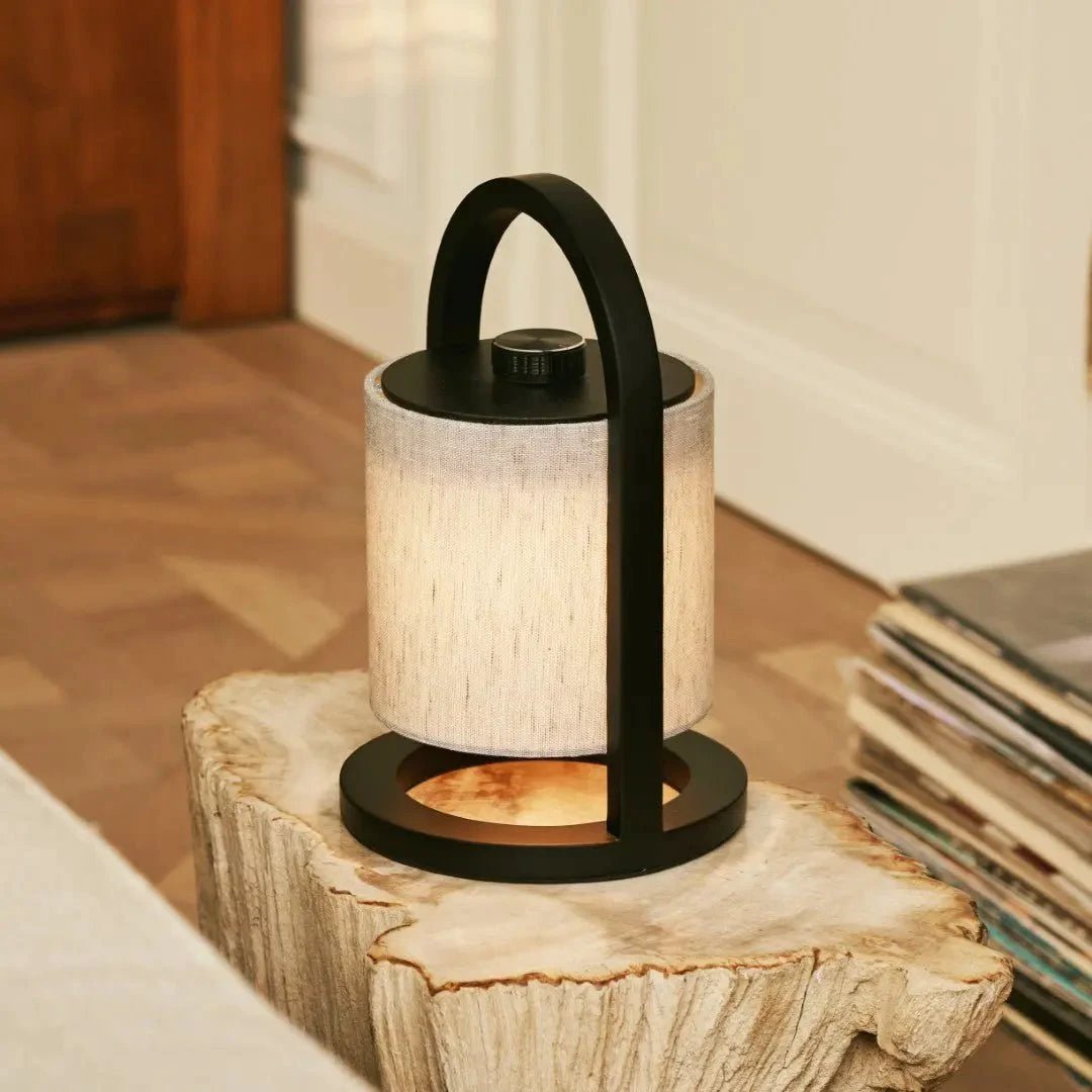 Tafellamp oplaadbaar River Black & Gray Wooden by Tavellio - Amsterdam