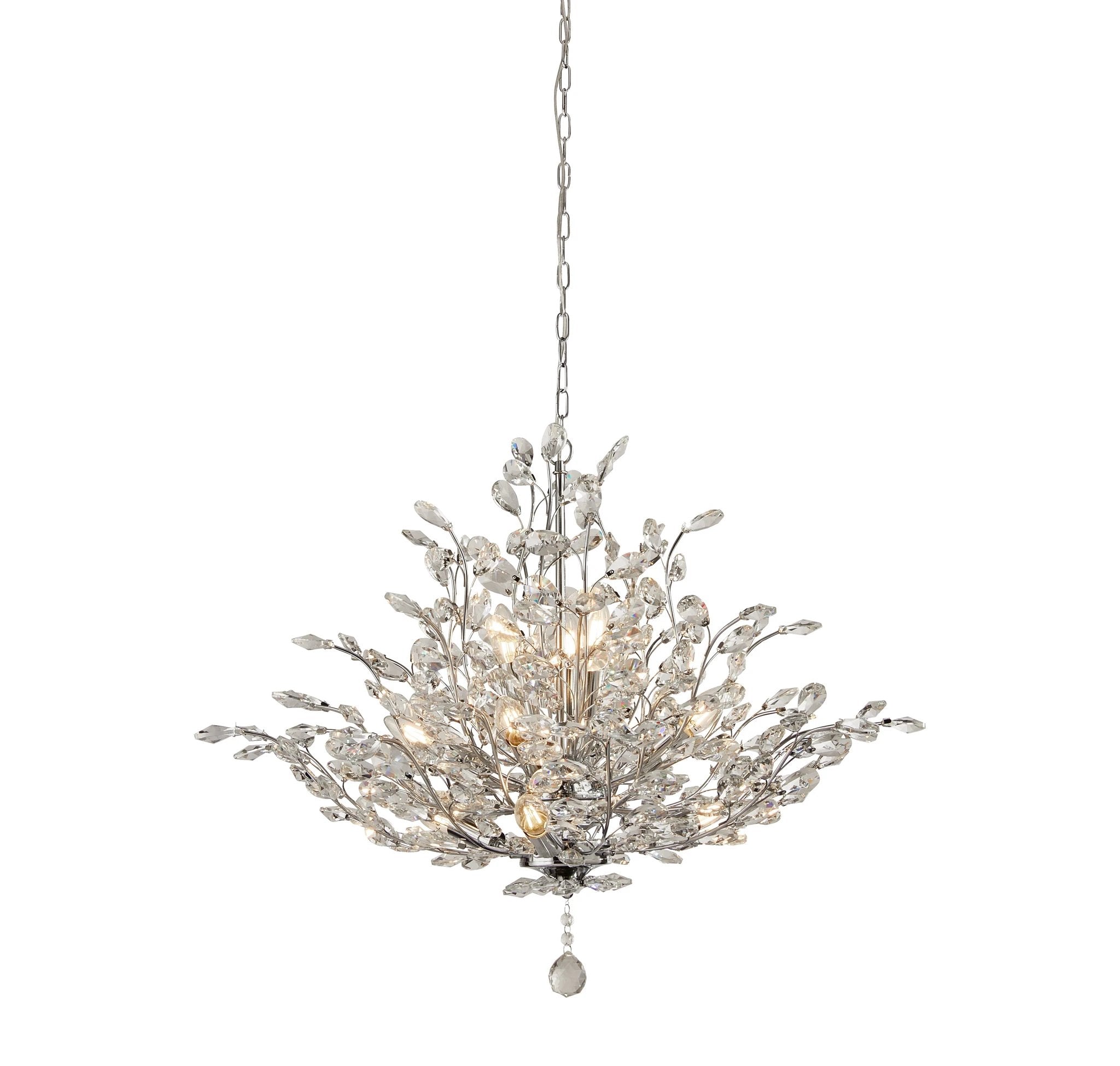 Kroonluchter Bouquet 11Lt Chrome Metal & Crystal by Searchlight
