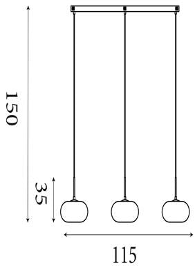 Hanglamp Confetti LED, Gold Metal and Confetti Glass