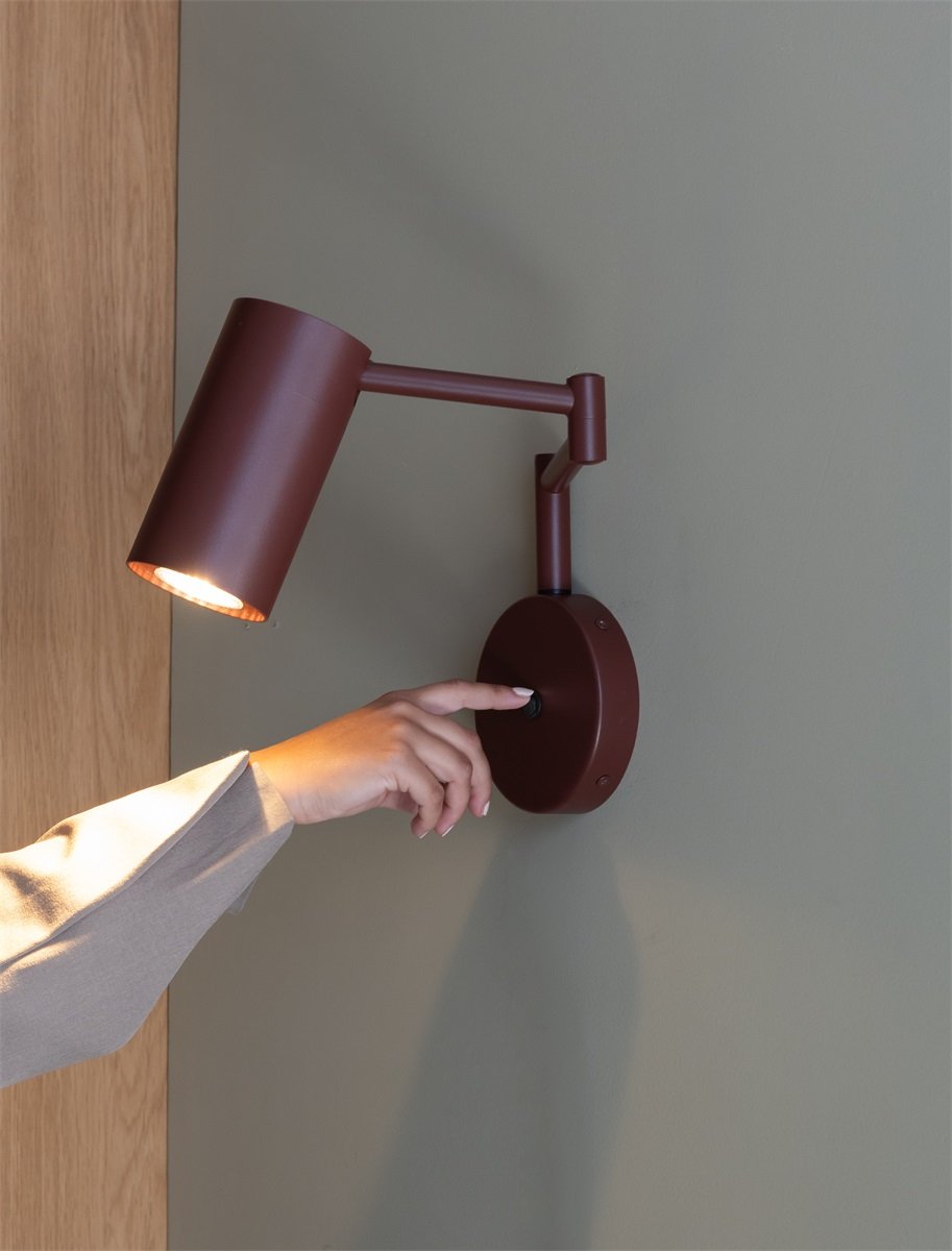 Wandlamp Bilbao, burgundy by it's about RoMi