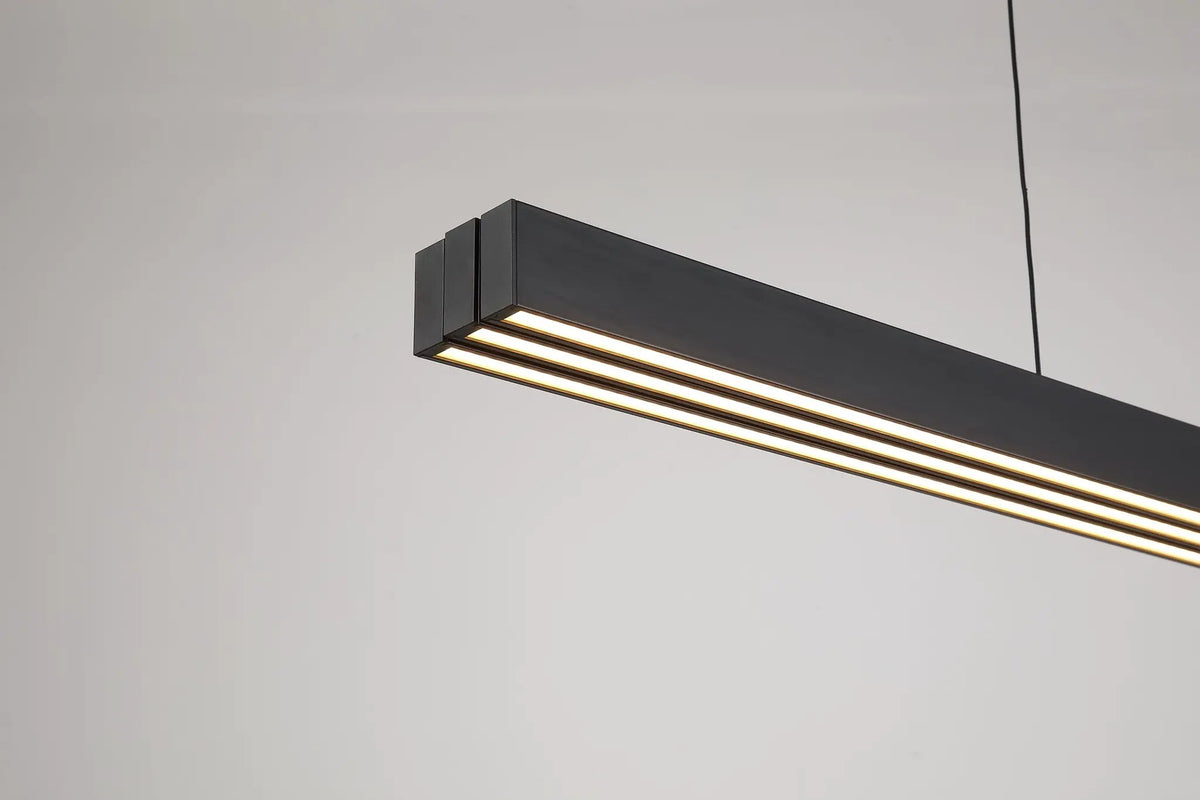 Hanglamp Linear 3-lichts - Black and Frosted by Searchlight