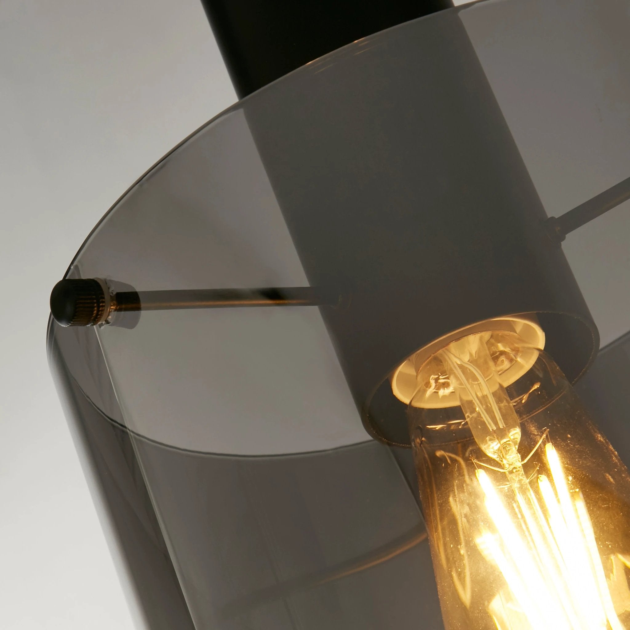 Hanglamp Sweden - Matt Black Metal & Smoked Ombre Glass by Searchlight