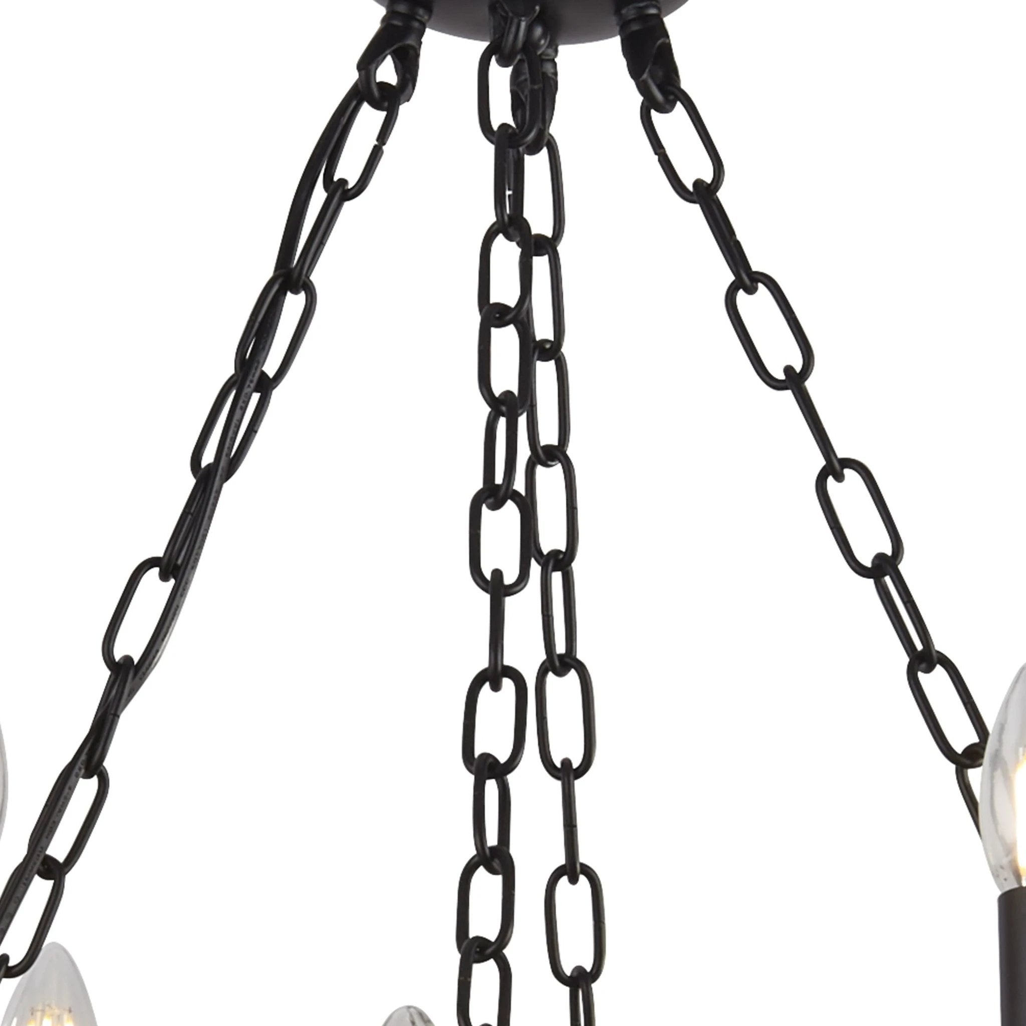 Kroonluchter Cartwheel III 12Lt Black Wrought Iron by Searchlight