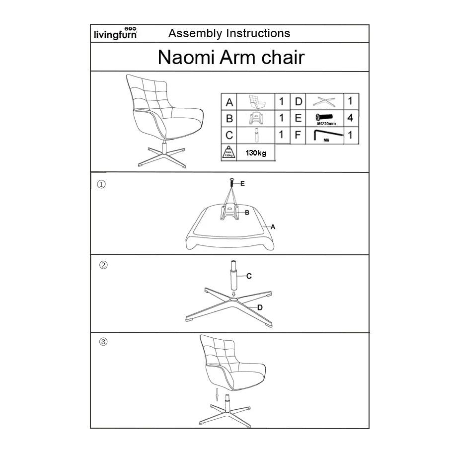 Fauteuil Naomi Toffee by Livingfurn