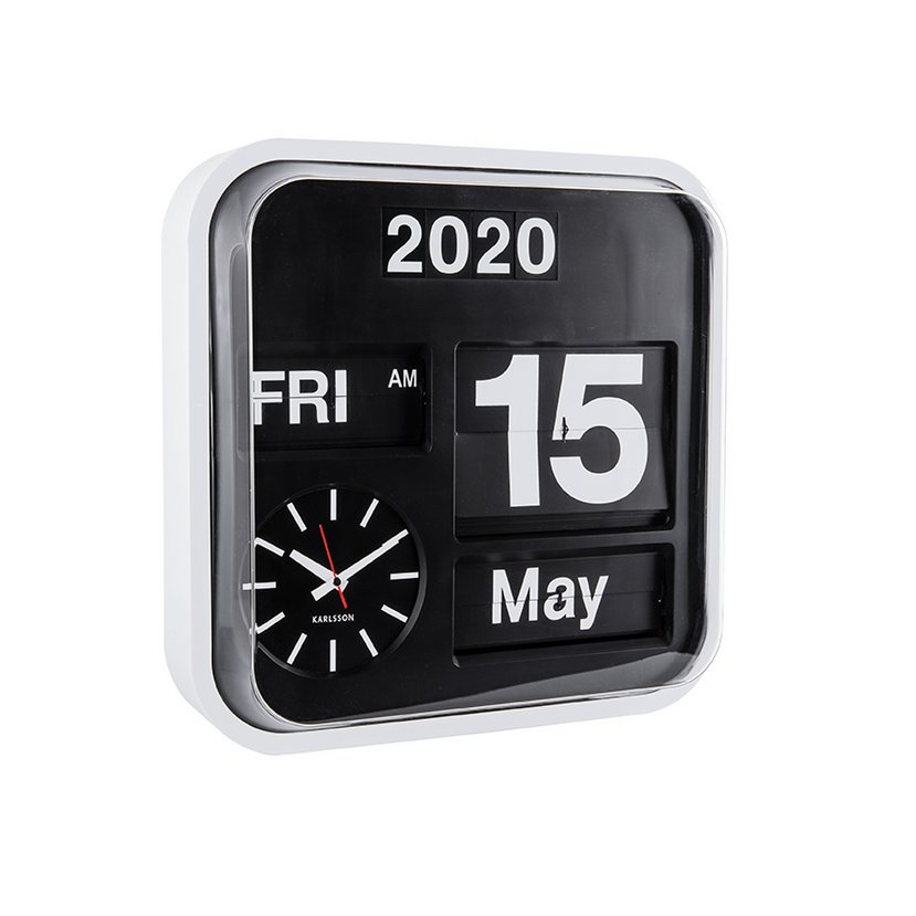 Wandklok Big Flip Zilver