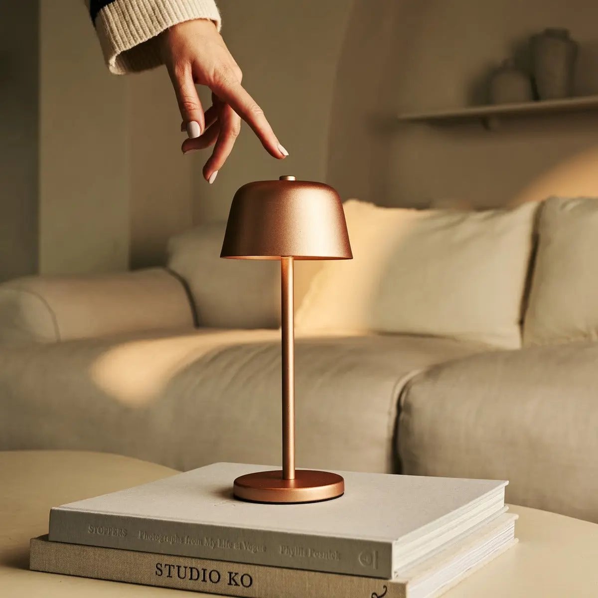 Tafellamp oplaadbaar Anton Koperen