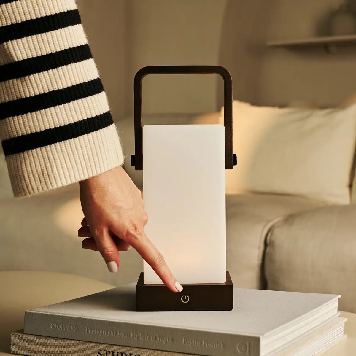 Tafellamp oplaadbaar Harper Donkerbruin Hout