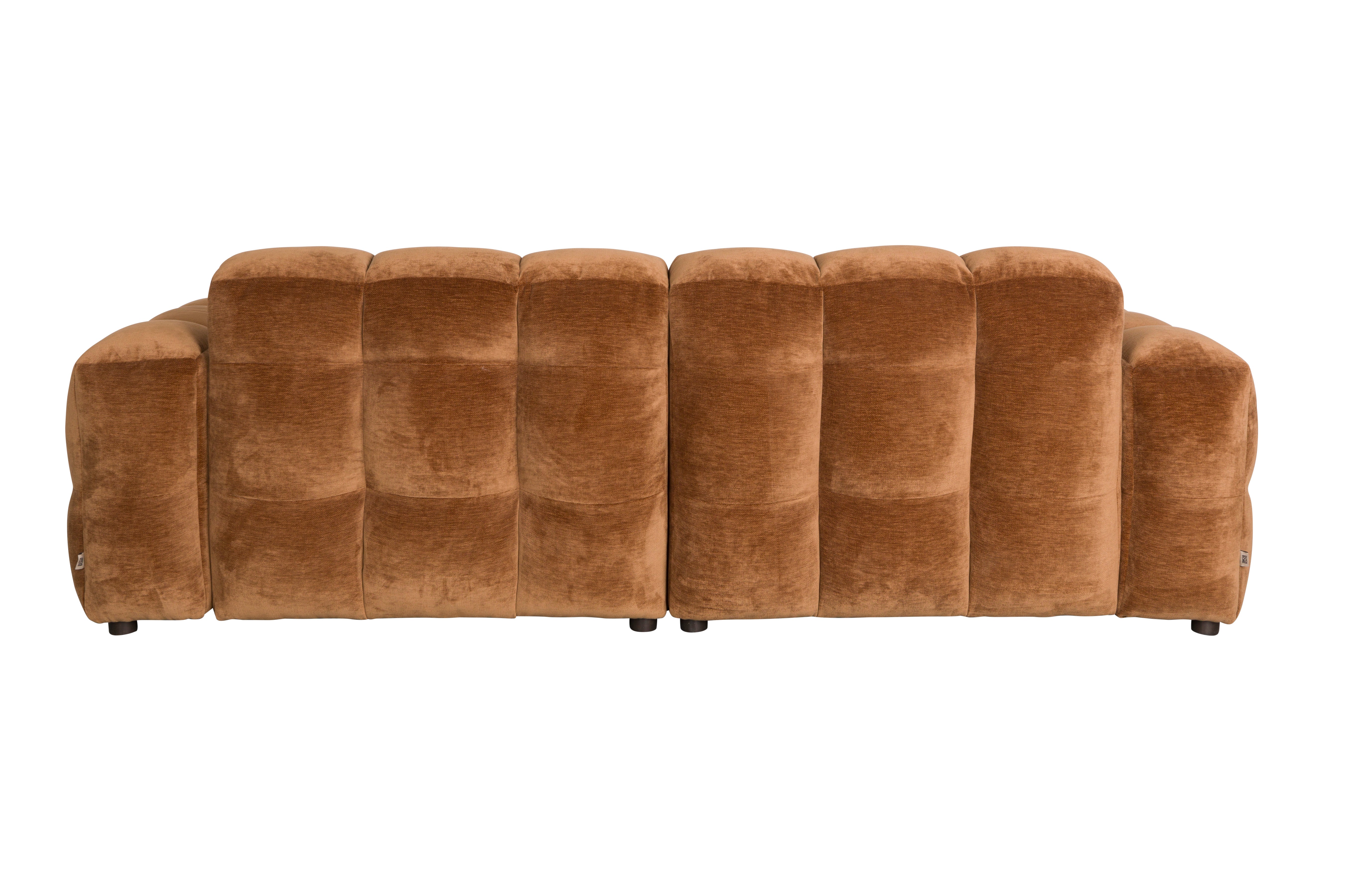 Sofa Hackman 3-Seater Velours Cognac