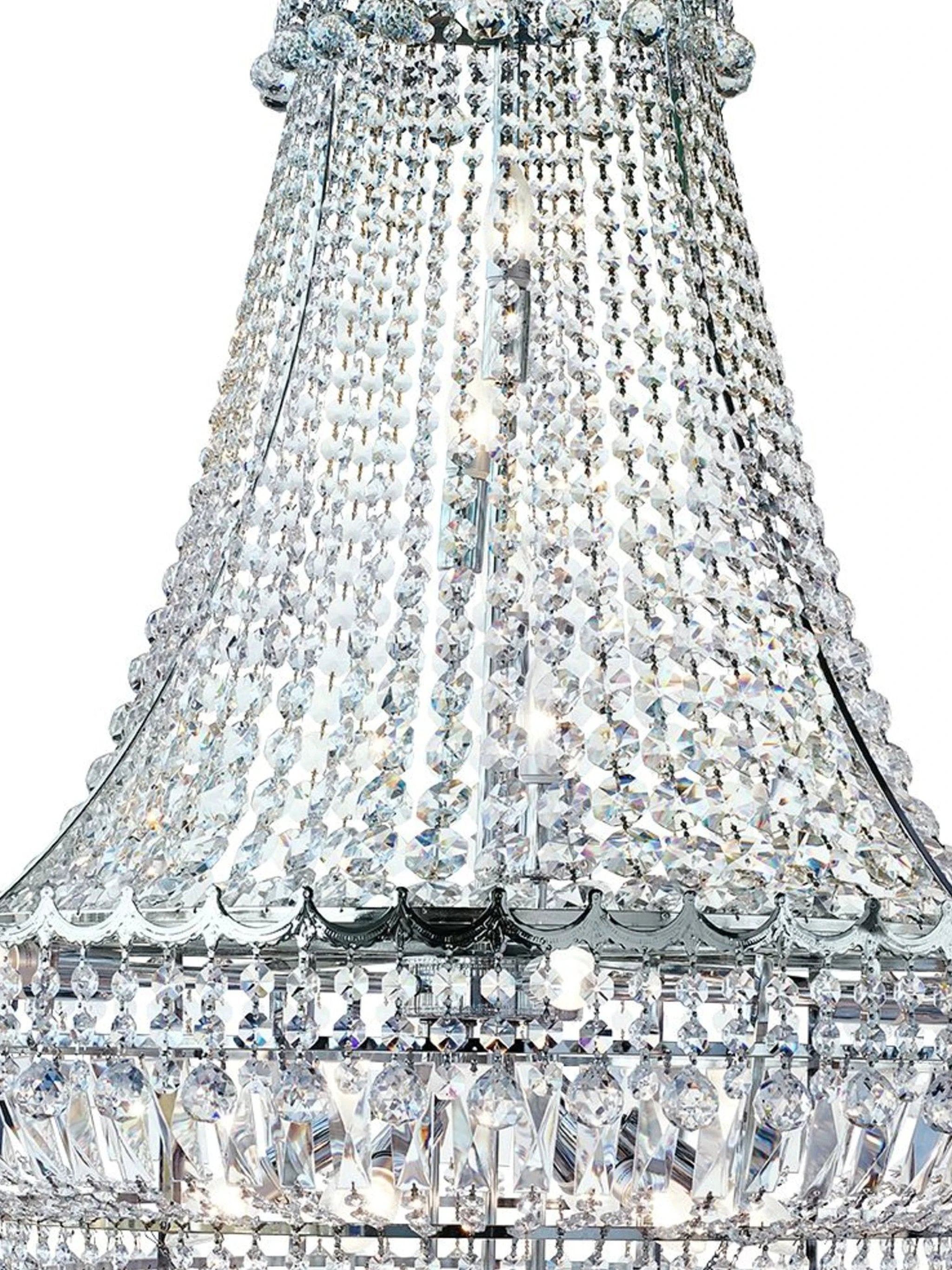 Kroonluchter Versailles 19Lt Chrome Metal & Crystal by Searchlight