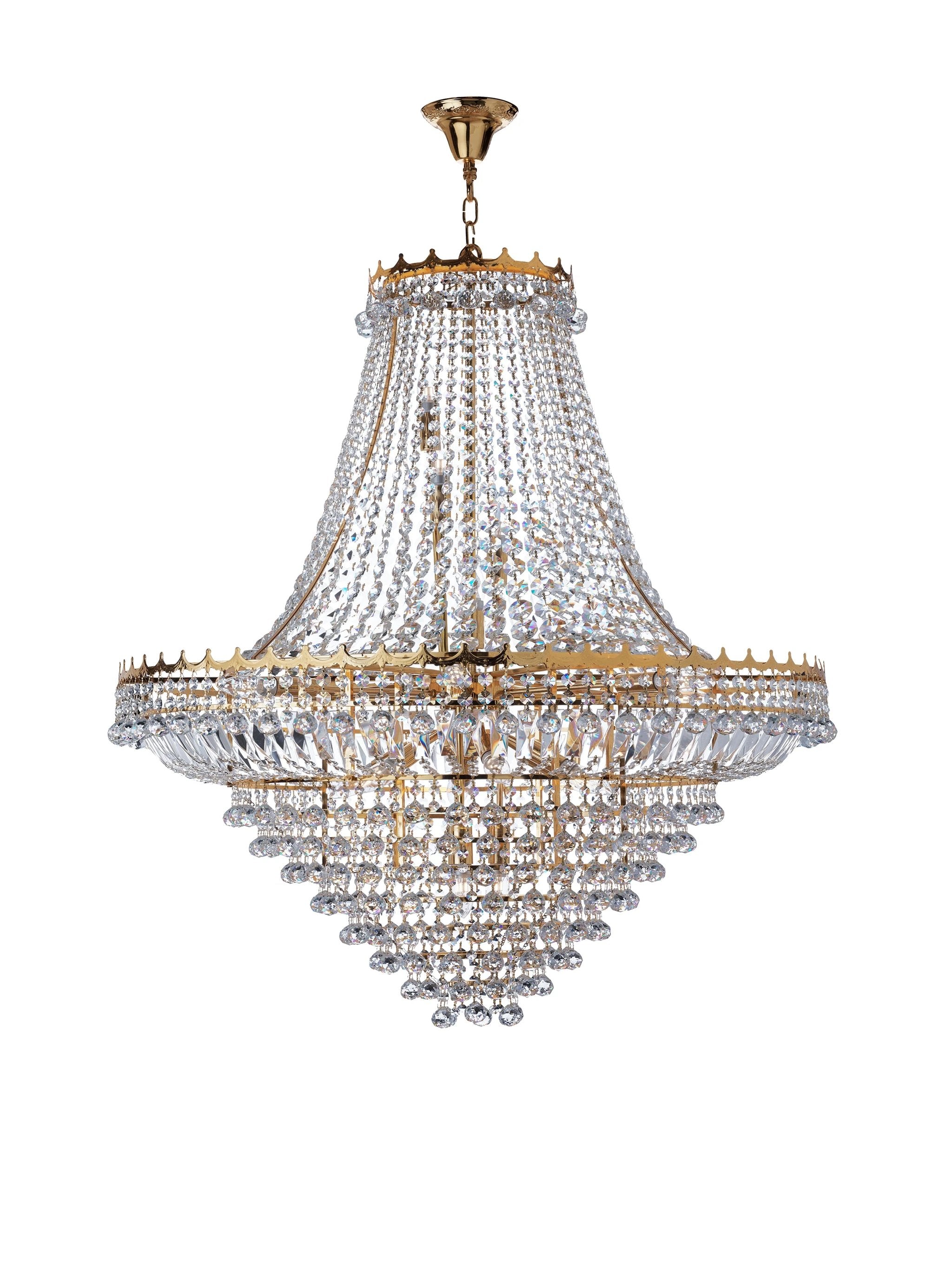 Kroonluchter Versailles 19Lt Gold Metal & Crystal by Searchlight