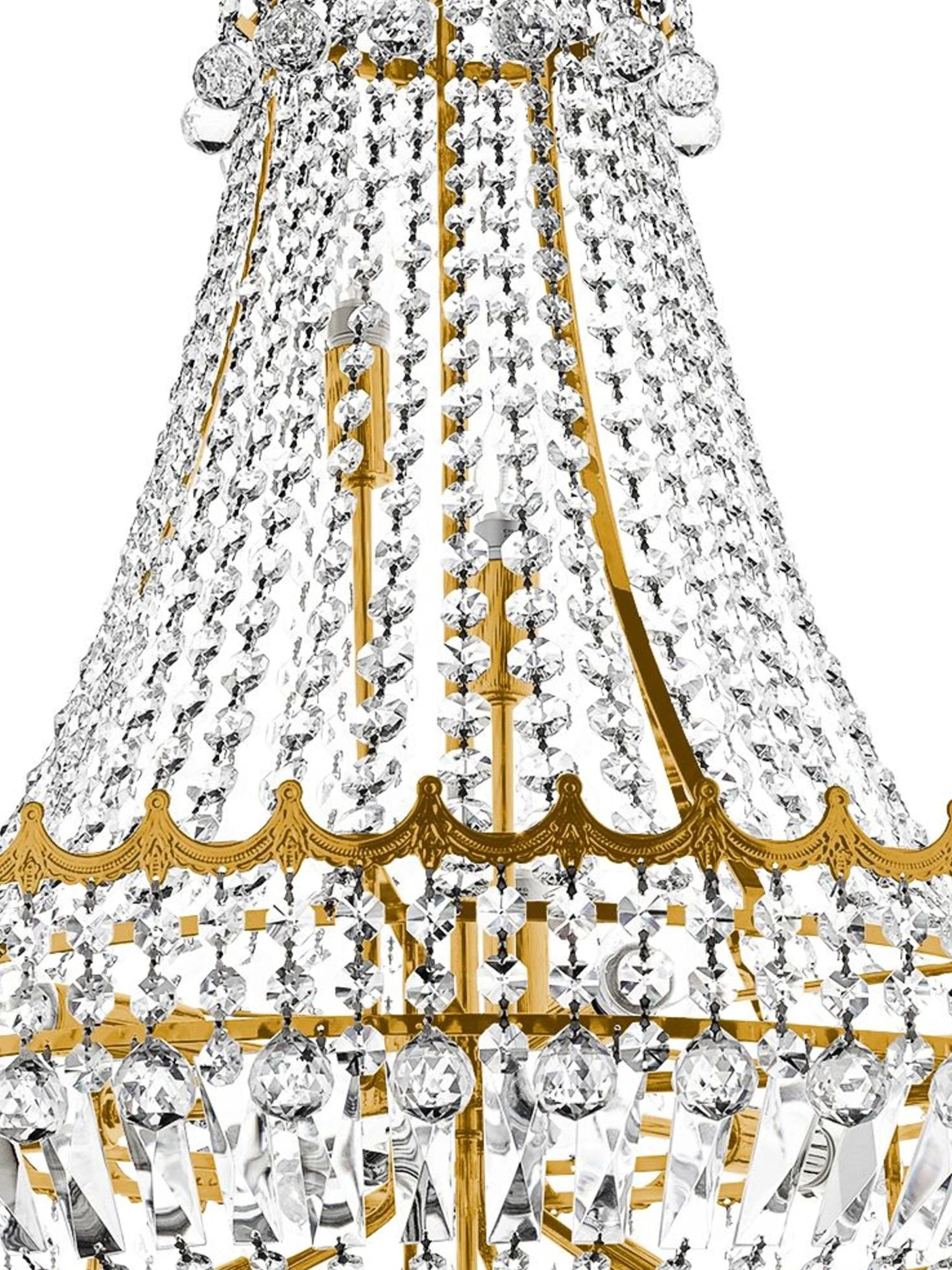 Kroonluchter Versailles 13Lt Gold Metal & Crystal by Searchlight