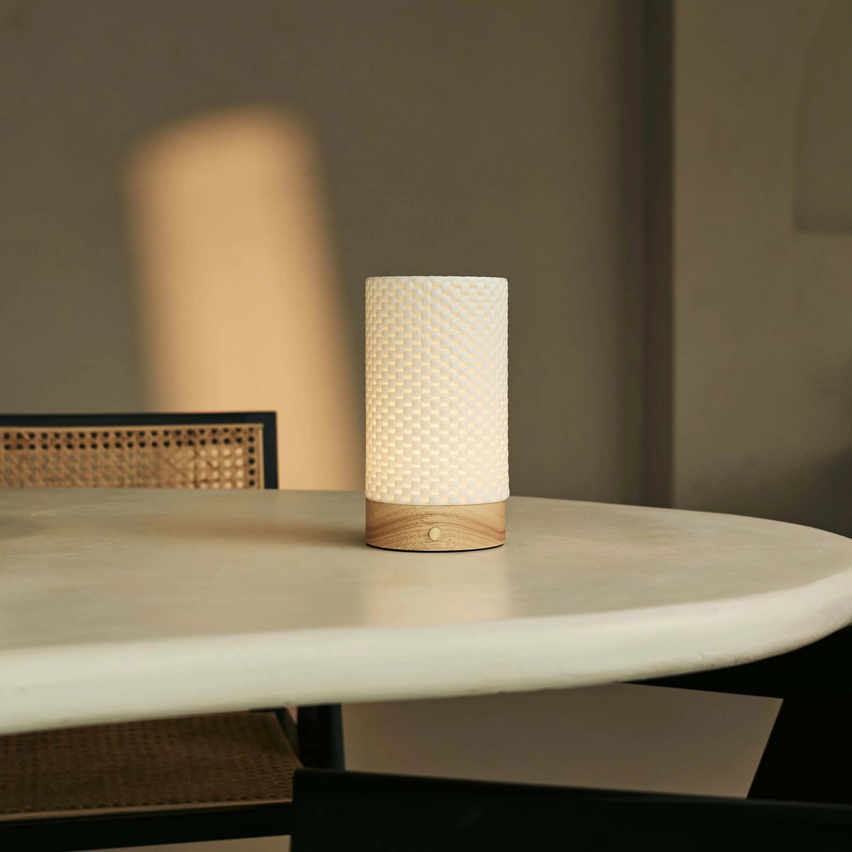 Tafellamp oplaadbaar Luna lichtbruin