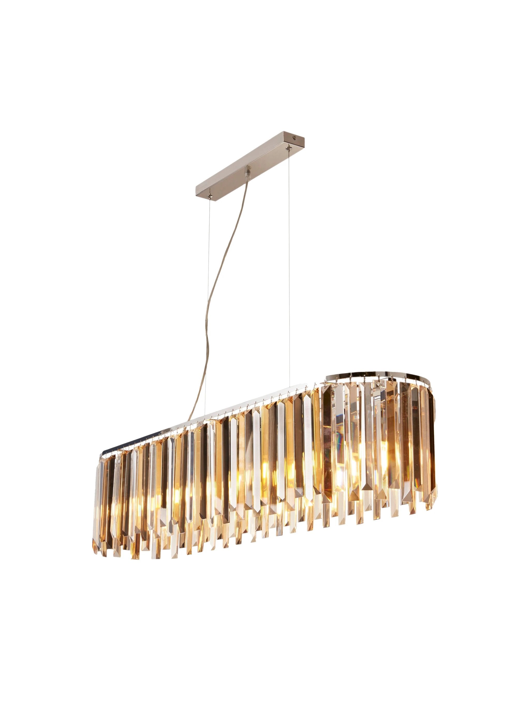 Hanglamp Clarissa 8Lt Chrome Metal & Mixed Glass by Searchlight