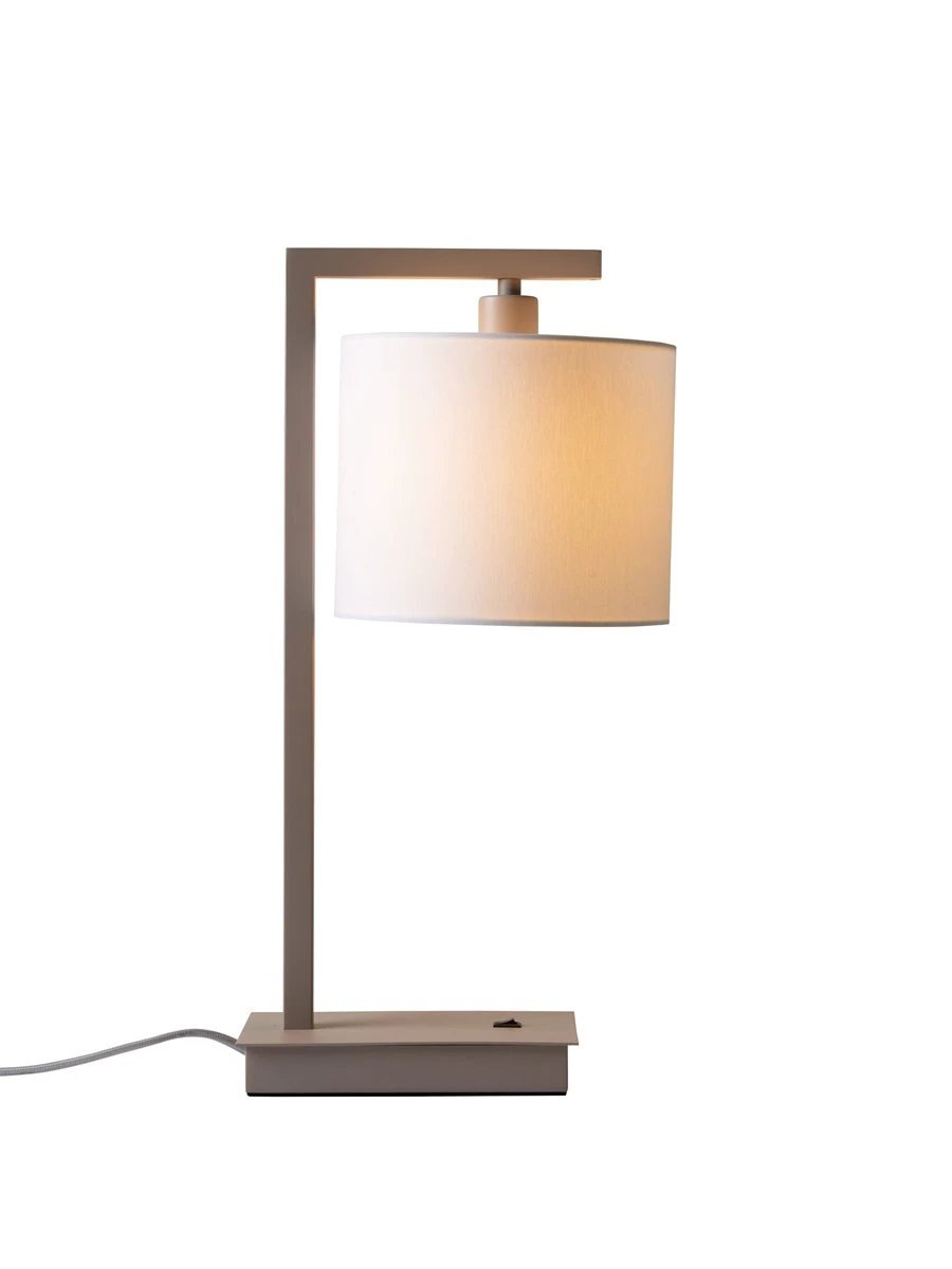 Tafellamp Boston zand met witte kap Ø18 x 15cm by it's about RoMi