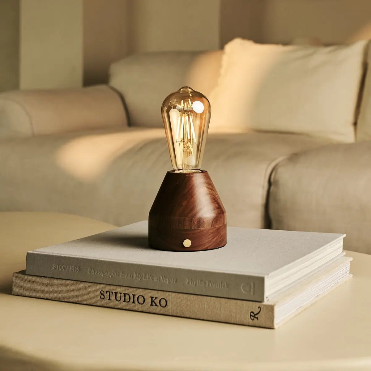 Tafellamp oplaadbaar Zavi Walnaut