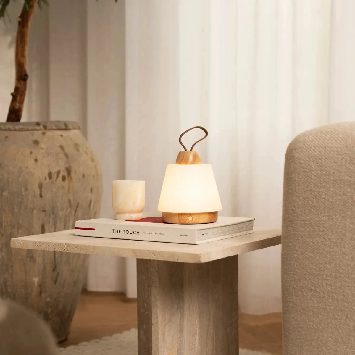 Tafellamp oplaadbaar Liv lichtbruin by Tavellio - Amsterdam