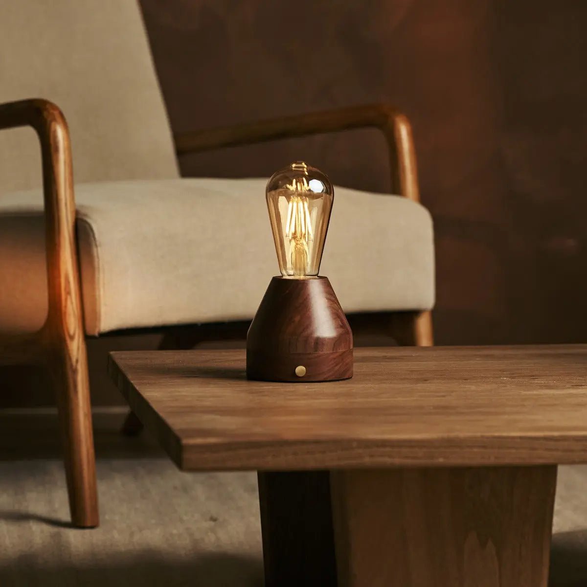 Tafellamp oplaadbaar Zavi Walnaut