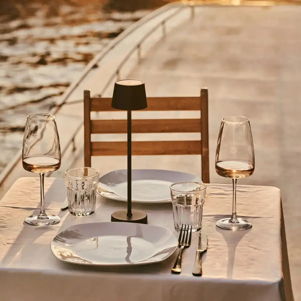 Tafellamp oplaadbaar Vondel Mini Mokka Bruin