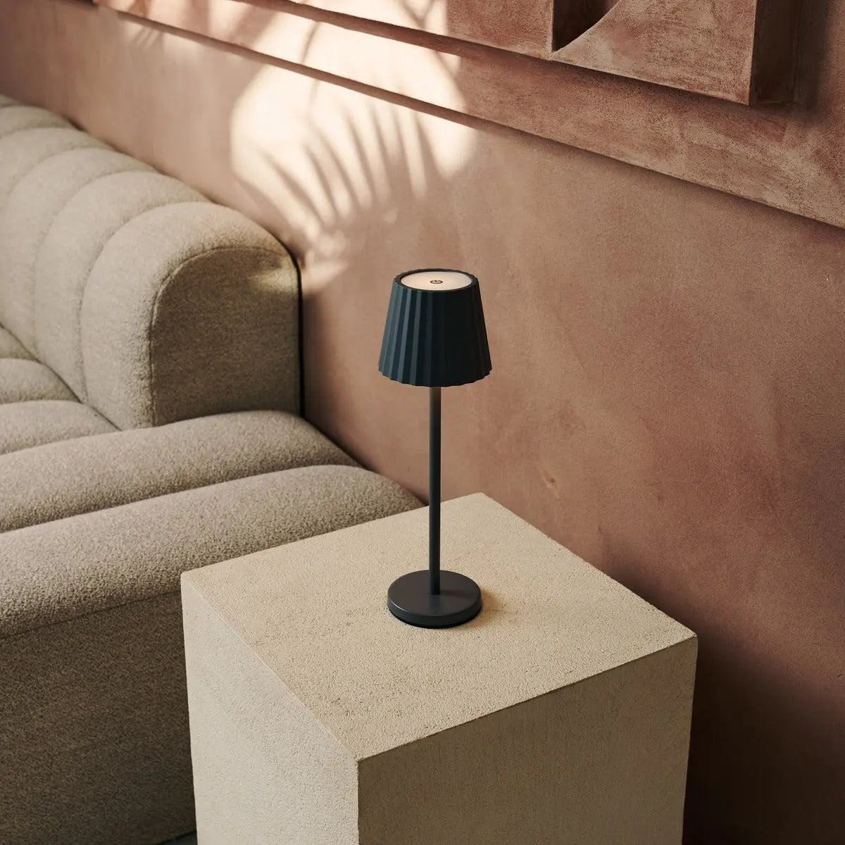 Tafellamp oplaadbaar Maya steengrijs