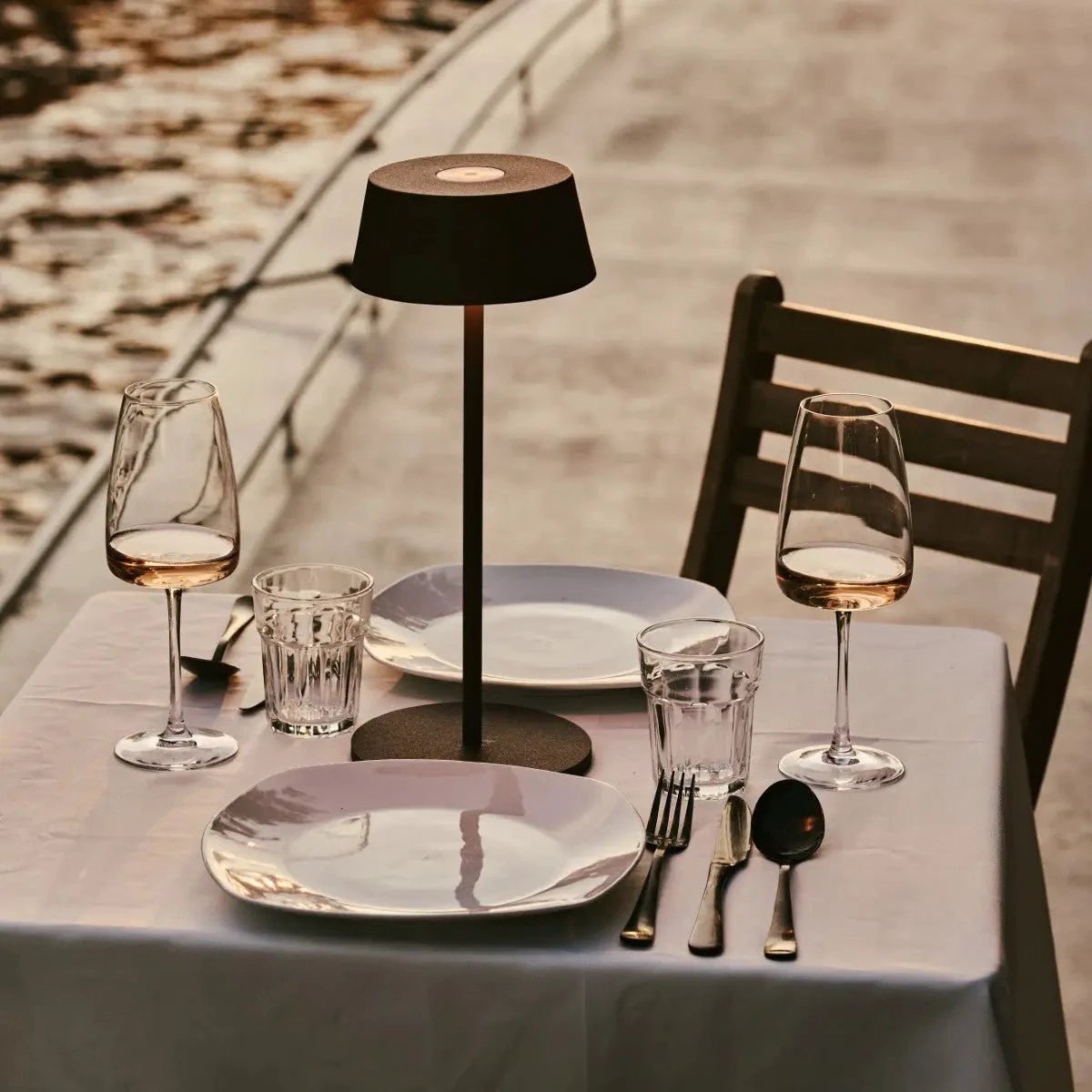 Tafellamp oplaadbaar Hugo Mokka Bruin by Tavellio - Amsterdam