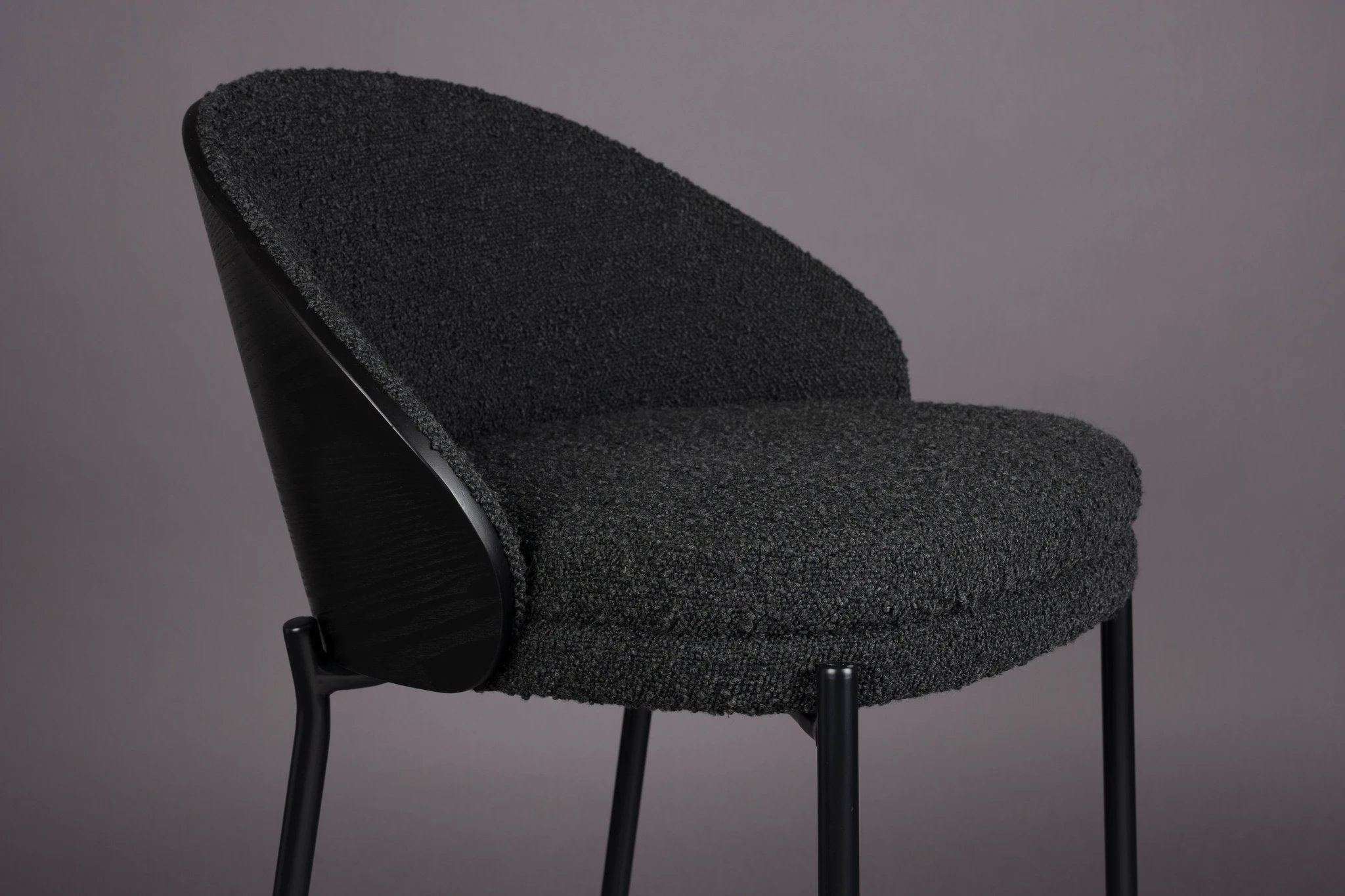 Counterstoel Rodin Bouclé Black by Dutchbone