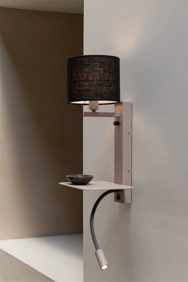Wandlamp Florence met leeslampje zwarte kap by it's about RoMi