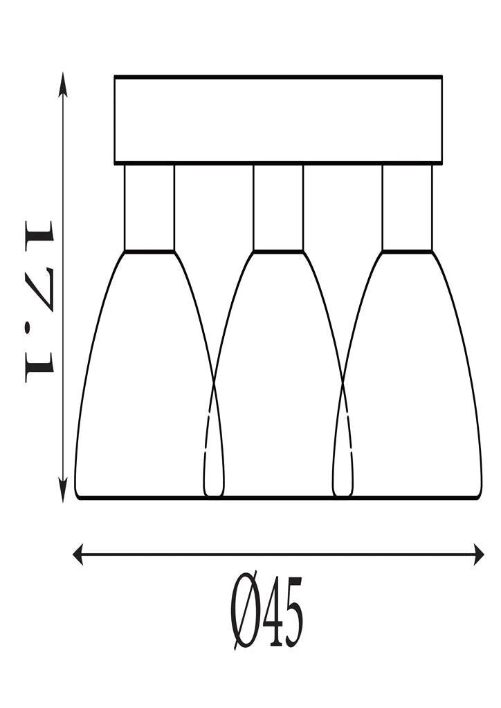 Plafondlamp Cannes LED 3Lt Flush, Latte Metal and Amber Glass by Searchlight