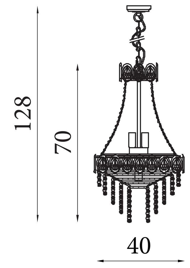Kroonluchter Louis Phillipe 6Lt Satin Brass & Crystal by Searchlight