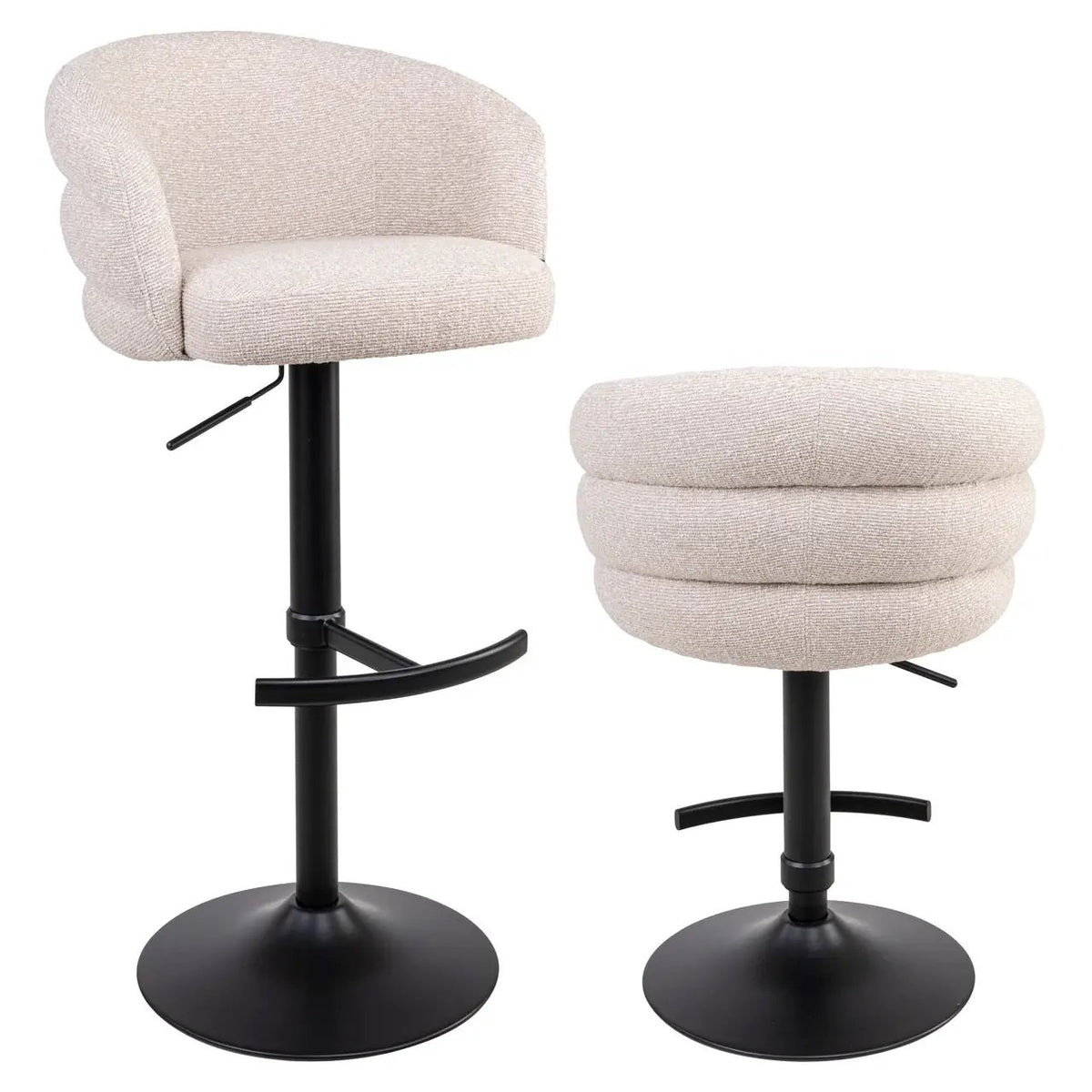 Barstoel Nikki biscotti draaibaar brandvertragend by Richmond Interiors