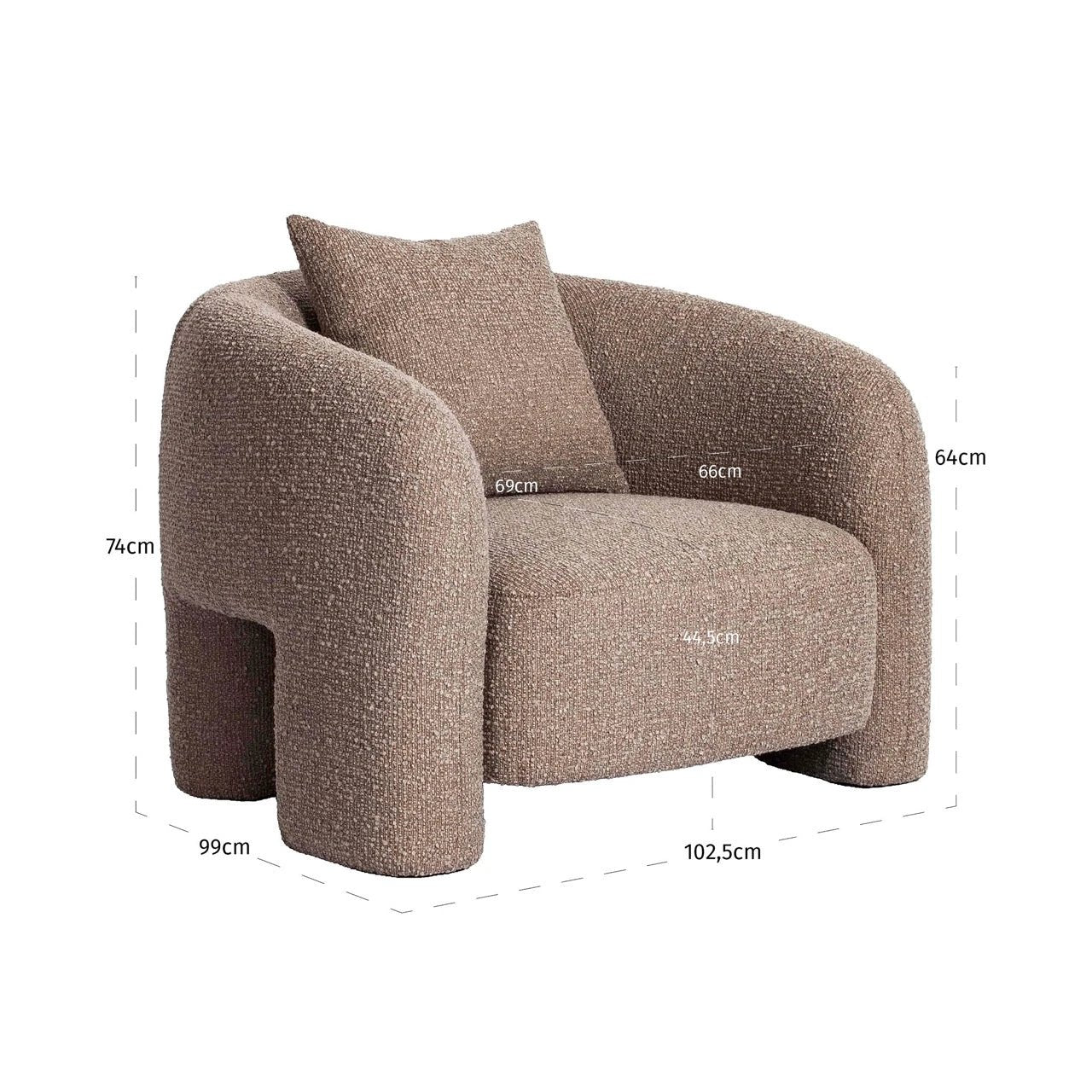 Loungestoel Tuscany mocca chunky by Richmond Interiors