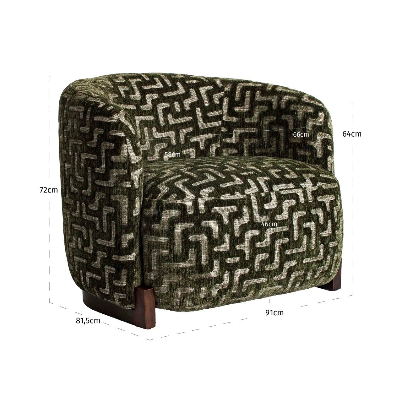 Loungestoel Hannah moss labyrinth brandvertragend by Richmond Interiors