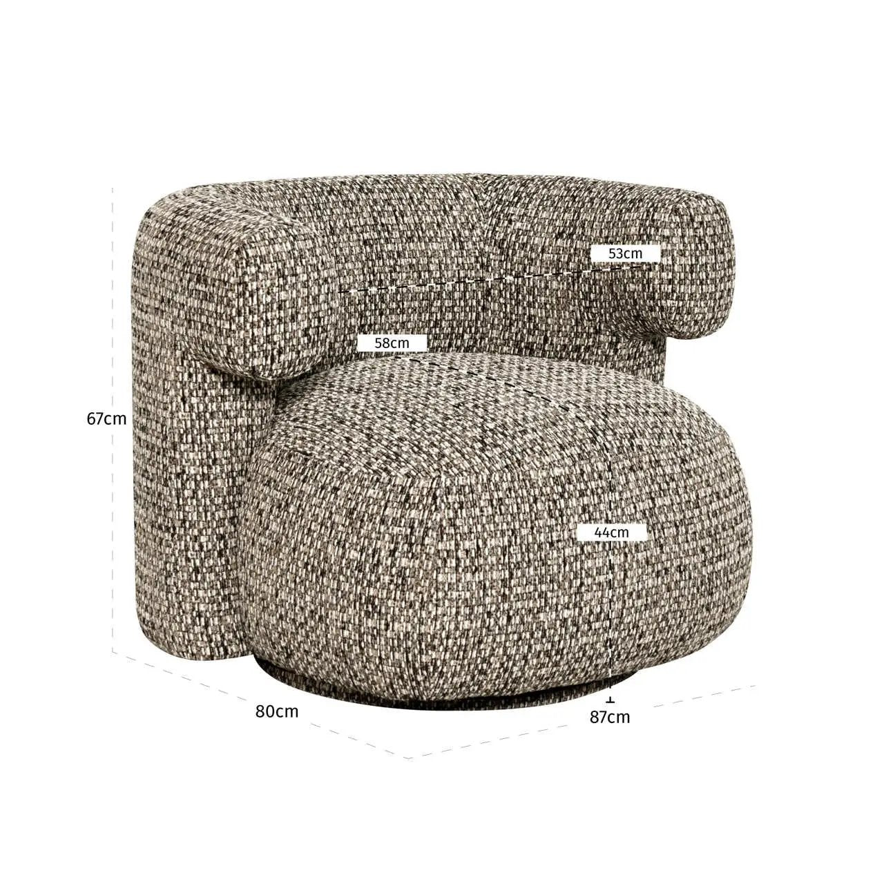 Loungestoel Talley Cobblestone draaibaar by Richmond Interiors