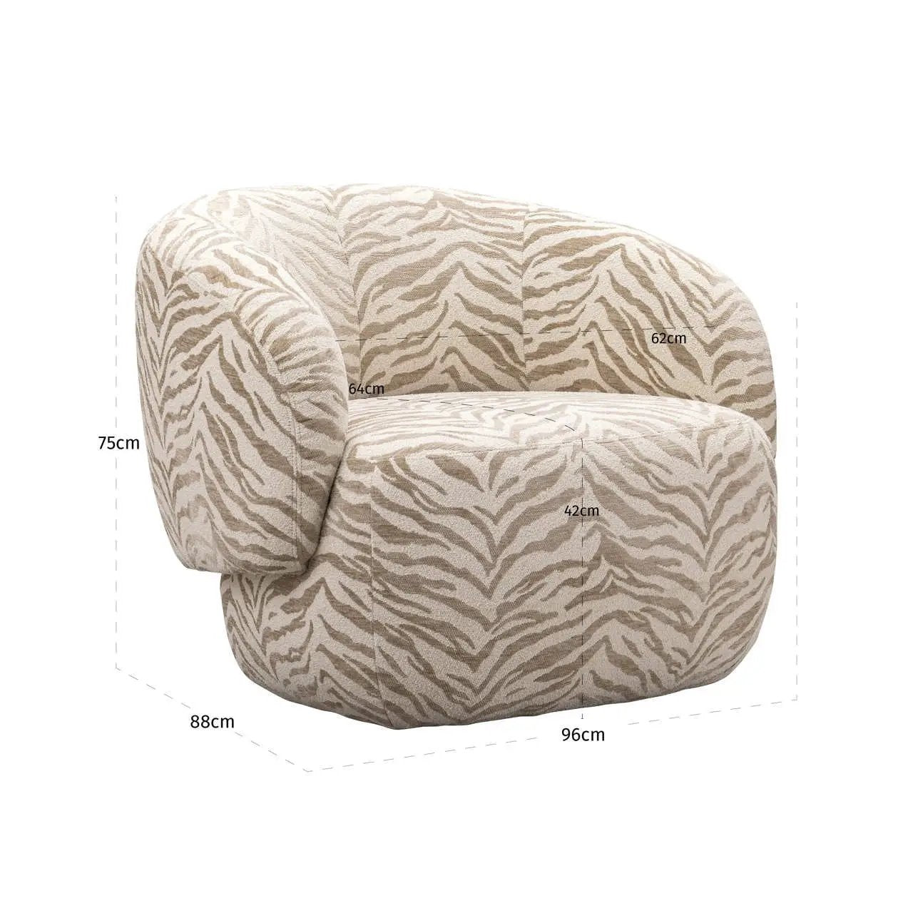 Loungestoel Milano beige tiger by Richmond Interiors