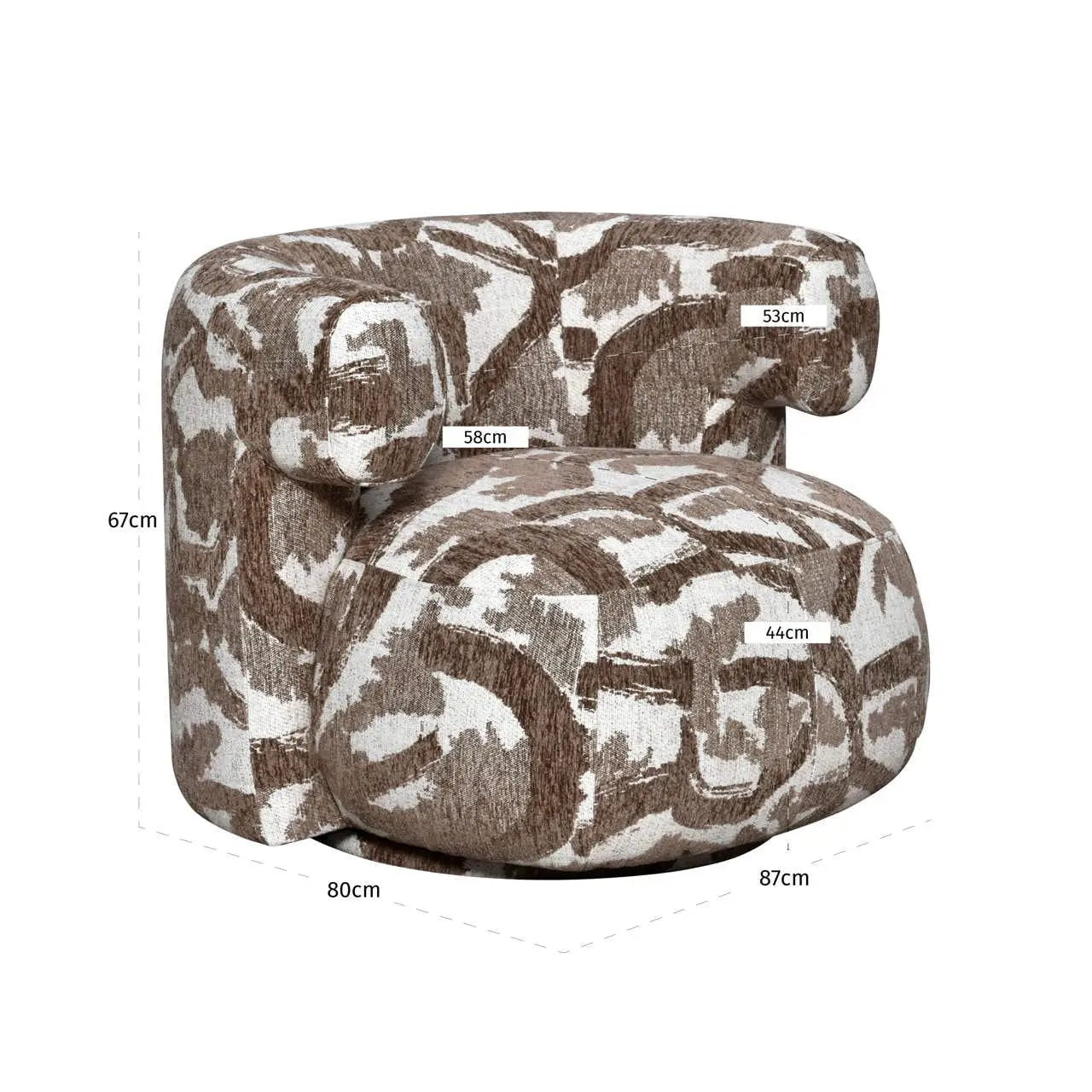 Loungestoel Talley brown nature draaibaar by Richmond Interiors