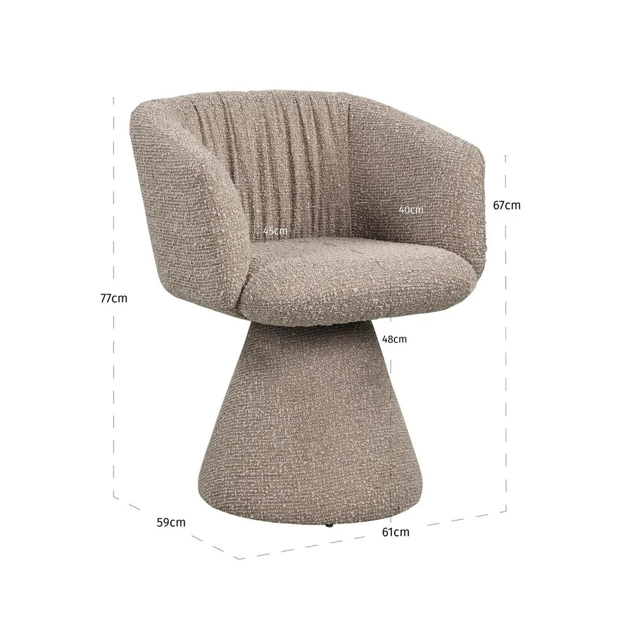 Eetkamerstoel Madeline mocca chunky draaibaar by Richmond Interiors