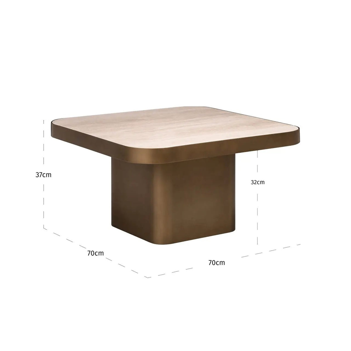 Salontafel Claridge beige 70x70 (cumulus) by Richmond Interiors