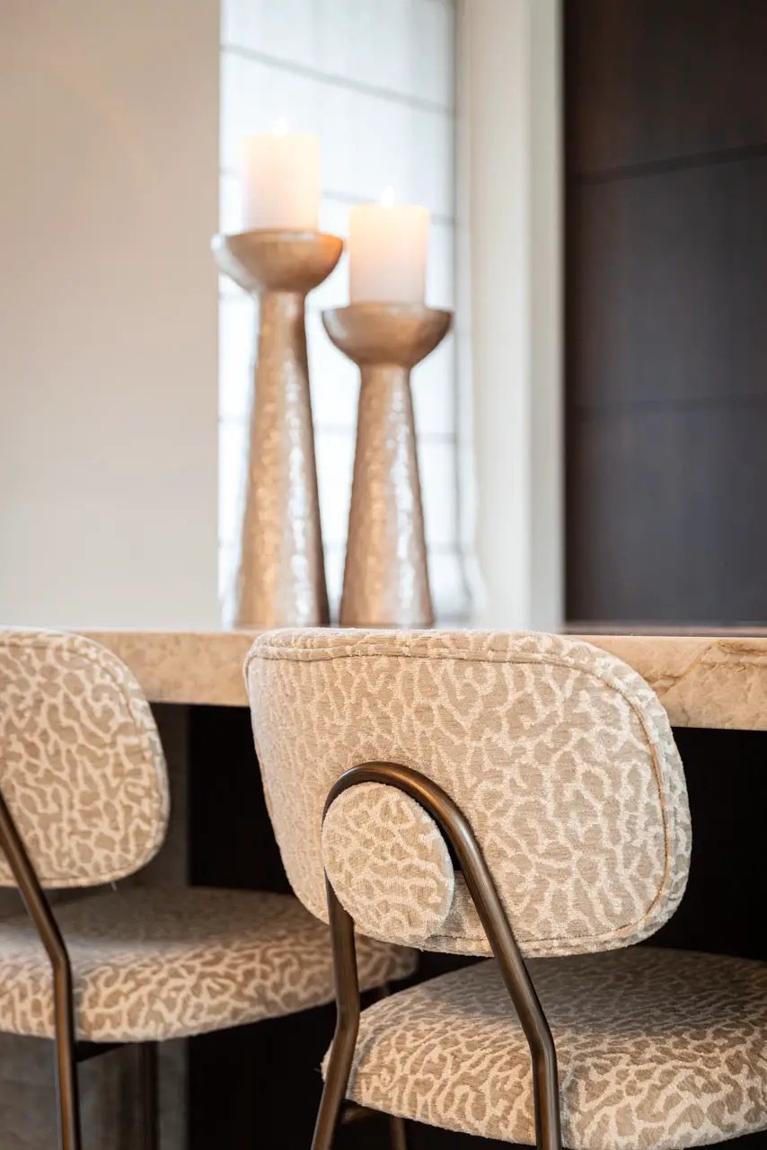 Counterstoel Xenia beige luipaard brandvertragend (Set van 2) by Richmond Interiors