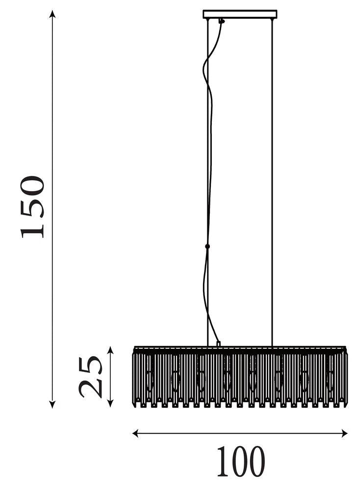 Hanglamp Clarissa 8Lt Chrome Metal & Mixed Glass by Searchlight