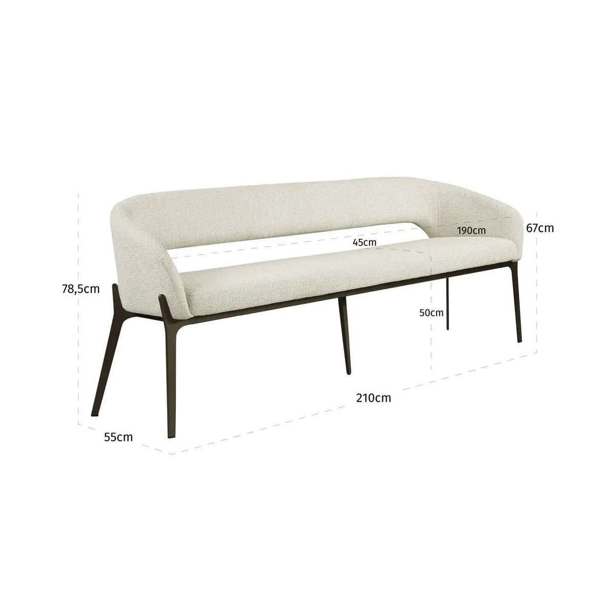 Eetkamerbank Kenzi biscotti by Richmond Interiors