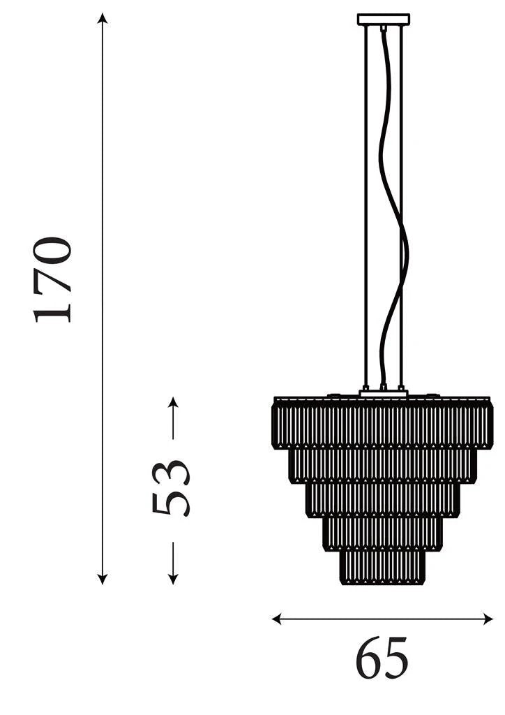 Hanglamp Clarissa 9Lt Chrome & Clear, Smoked & Amber Glass by Searchlight