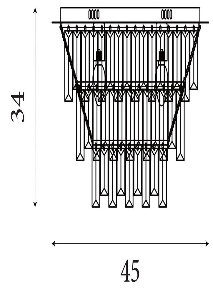 Hanglamp Clarissa 5Lt Chrome & Clear, Smoked & Amber Glass by Searchlight