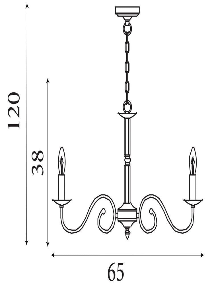 Kroonluchter Richmond 8Lt Antique Brass Metal by Searchlight