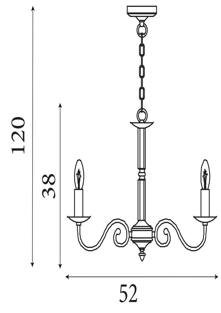 Kroonluchter Richmond 5Lt Antique Brass Metal by Searchlight