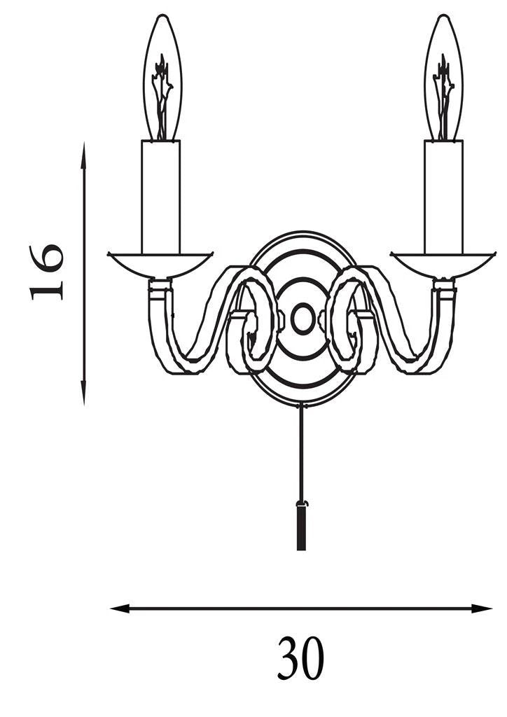 Wandlamp Richmond 2Lt Antique Brass Metal by Searchlight