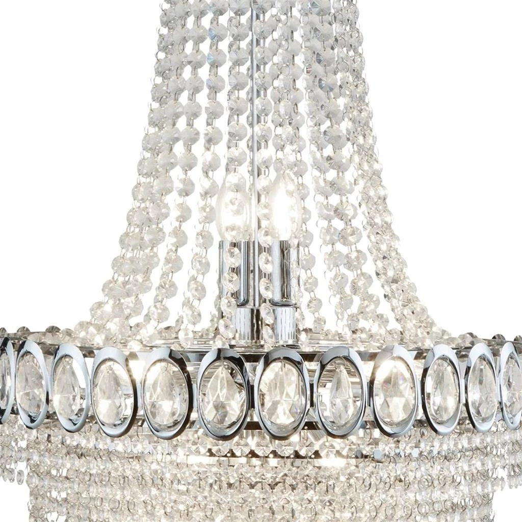 Kroonluchter Louis Phillipe 11Lt Chandelier Chrome Metal & Crystal by Searchlight