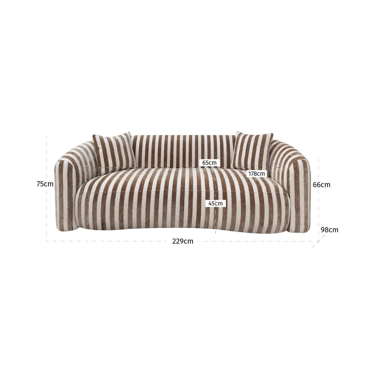 Bank Luxandra gestreept zand by Richmond Interiors