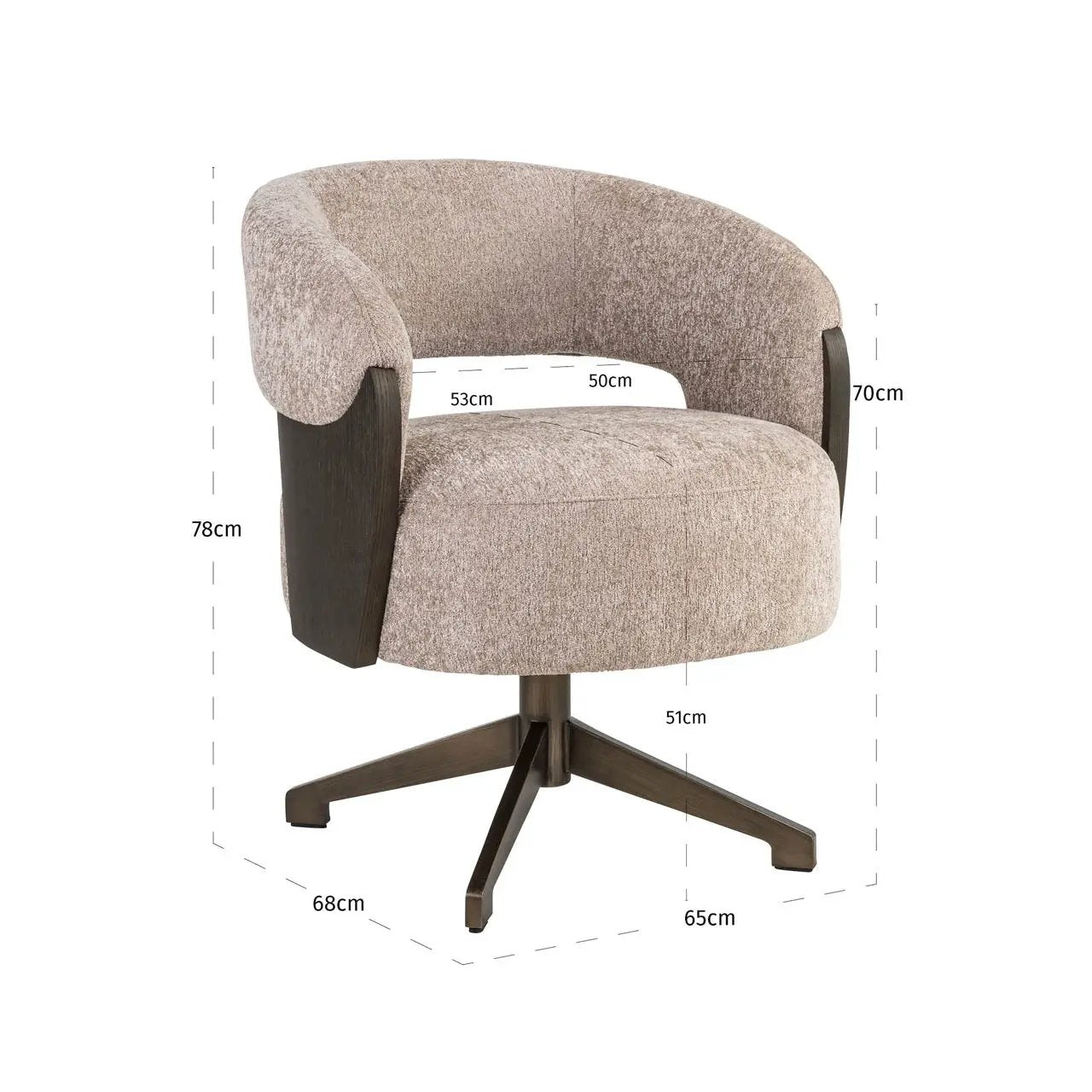 Eetkamerstoel Pollux Be Easy Sand Oak draaibaar by Richmond Interiors