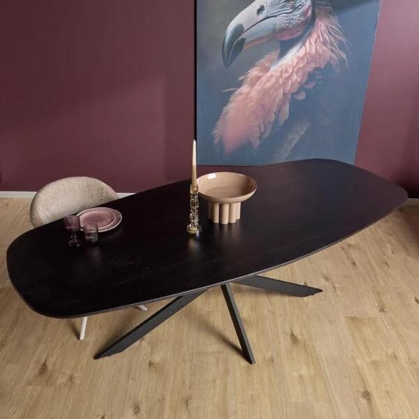 Eettafel Eiken Ferris | Deens Ovaal 180 cm | Zwart by Starfurn
