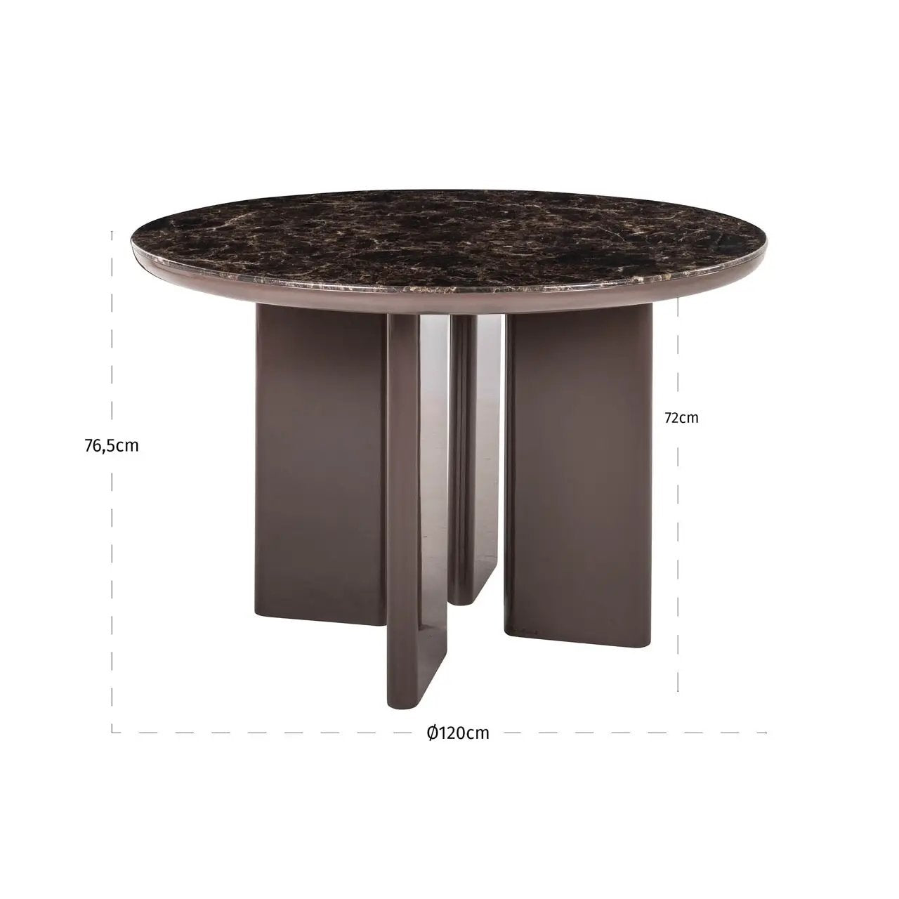 Eettafel Almundi chocoladebruin Ø 120 by Richmond Interiors